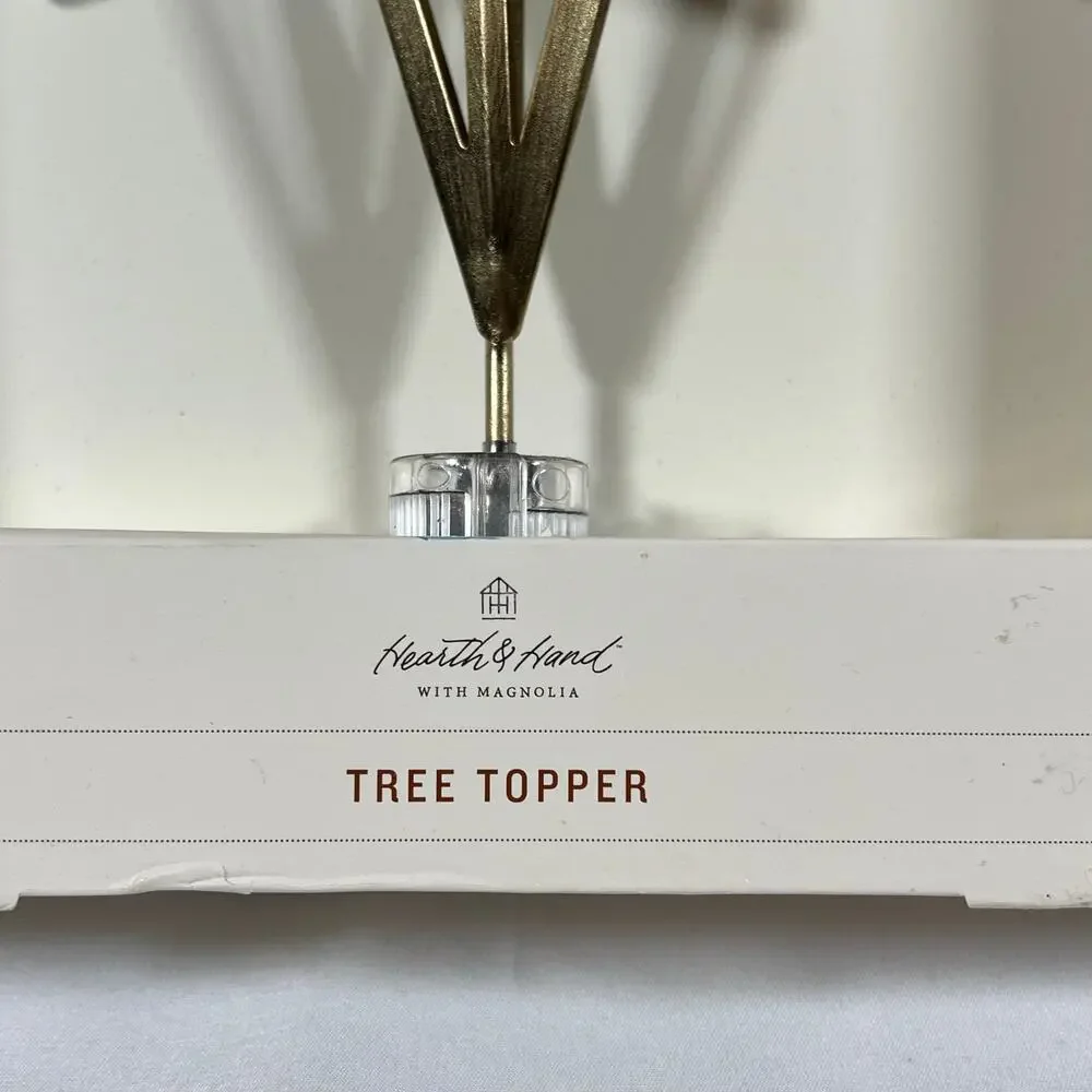Hearth & Hand Magnolia Antique Brass Finish Star Christmas Tree Topper 13”